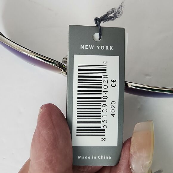 NYS Collection Sunglasses 4220 Cat 3 Blue Reflective Lenses Silvertone Frame - Picture 13 of 16